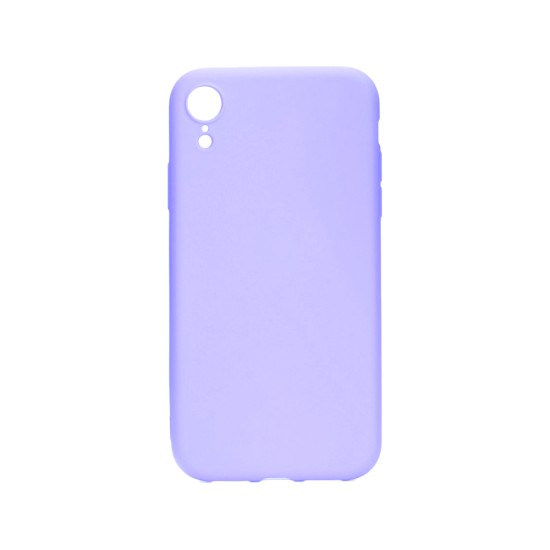 Capa de silicone com moldura de câmera para Apple iPhone XR Roxo